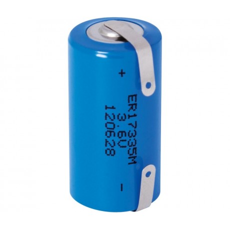 Pila Litio ER17335, 2/3A, 3,6V/1800mAh, con terminales - ER17335T, 2/3AT