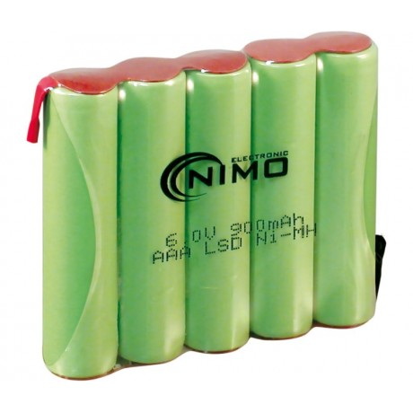 Pack de baterías de 6V/900mAh NI-MH - AAA/RC03 X 5,  Pre-cargadas