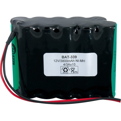 Pack de Batería de reemplazo 12V/3800mAh NI-MH -  4/3A X 10 Tresbolillo y cables