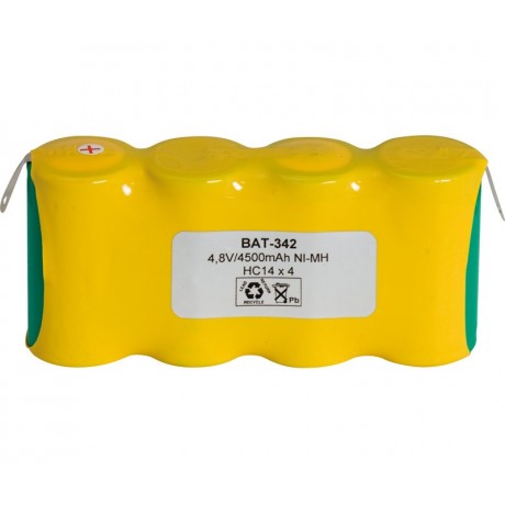 Pack de Batería de reemplazo 4.8V/4500mAh NI-MH - RCMH4500 X 4, terminales