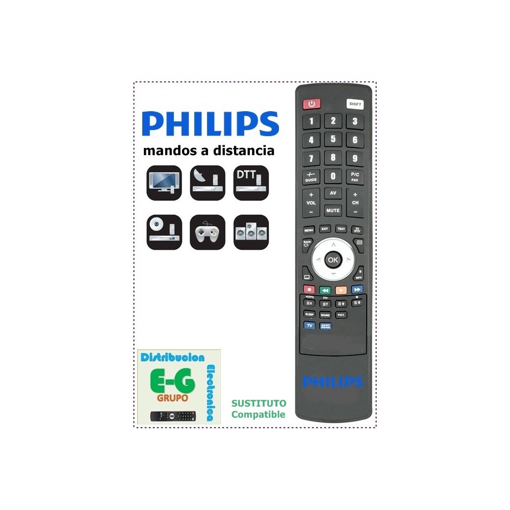 Mando a distancia programado TV Philips