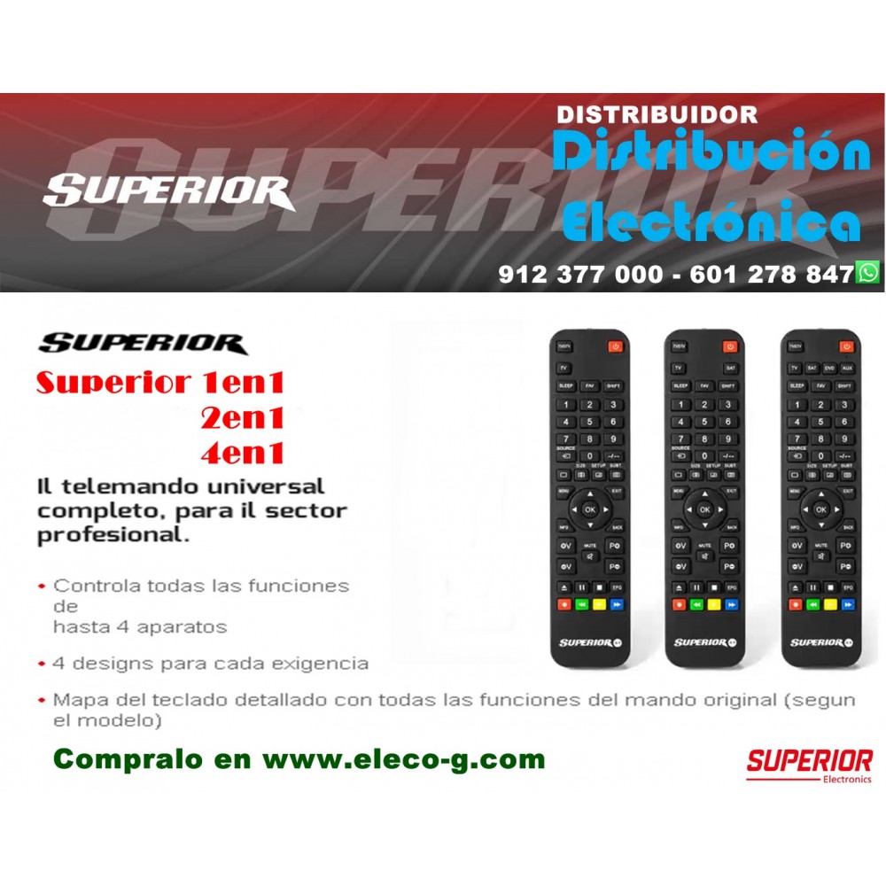 SUPERIOR MANDO TV N.FREEDOM USB 2 IN 1 NEGRO