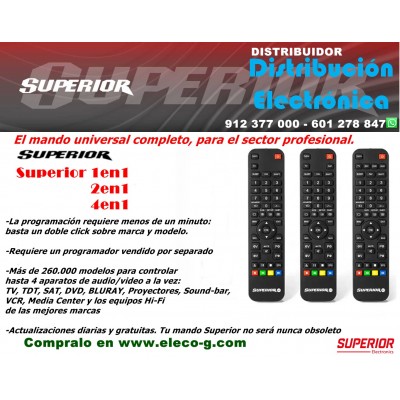 SUPERIOR 4 en1 Mando Superior para televisión programable por PC 4:1