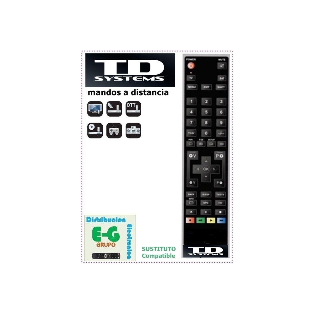 ᐅ Mando a distancia para TV TD SYSTEMS 【K50DLX15GLE】