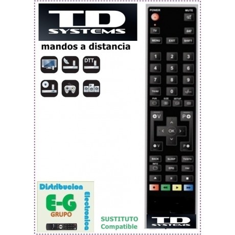 ALLIMITY Reemplazo de Mando a Distancia adaptar por TD Systems TV