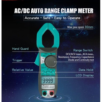 MT-3109 Pinza amperimétrica multifunción 400A CA/CC CAT.II 600V