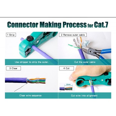 CP-335 Crimpadora modular para conectores RJ11/12 y RJ45 Cat.7/6/5 de Proskit