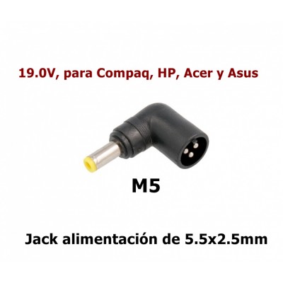 ALM292 Alimentador Automático PC portátil 15..20Vcc/90W + Clavija intercambiable opcional