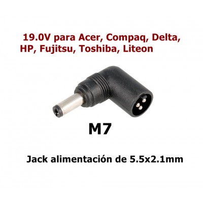 ALM292 Alimentador Automático PC portátil 15..20Vcc/90W + Clavija intercambiable opcional