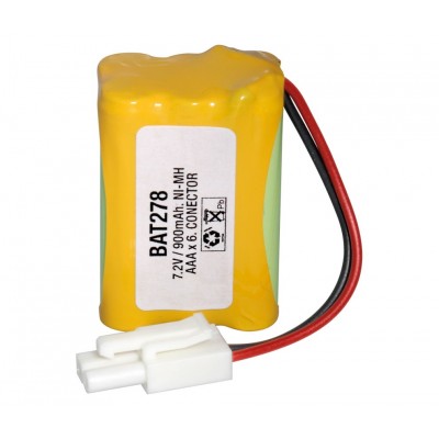 Pack de Baterías de 7.2V/900mAh NI-MH - AAA x 6, Tipo Flasco, conector mini Tamiya hembra