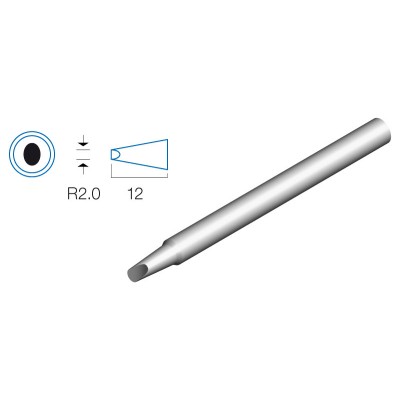 HRV8204P03 - Punta biselada 2.0mm para soldadores HRV8204, ZD737 (5 unidades)