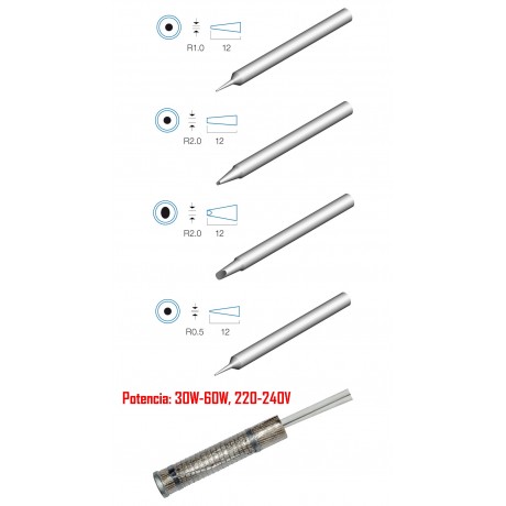 Juego de Puntas y Resistencia para soldadores HRV8204, ZD737 - HRV8204JP