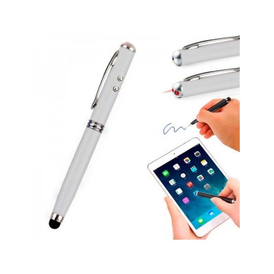 Puntero Stylus COOL Universal Laser Plateado Blanco