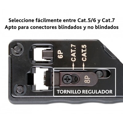 HRVN151 Crimpadora de conectores modulares RJ11/12 y RJ45 Cat.7/6/5