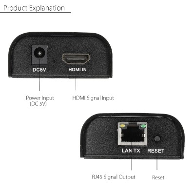 HDMI Conversor a LAN TCP/IP por CAT6 (SENDER) V:3.0 - HS373S/V3.0