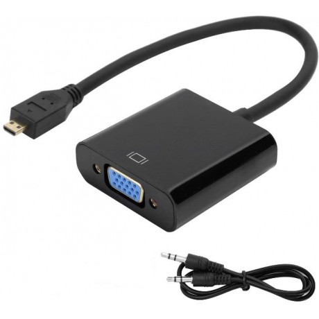 Conversor HDMI a VGA + Audio color negro - HS0034N